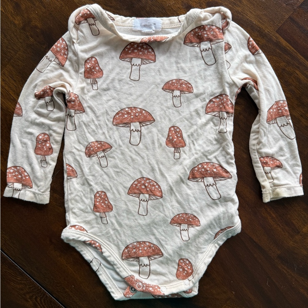 Angel Dear Bamboo Mushroom Print Kids One Piece